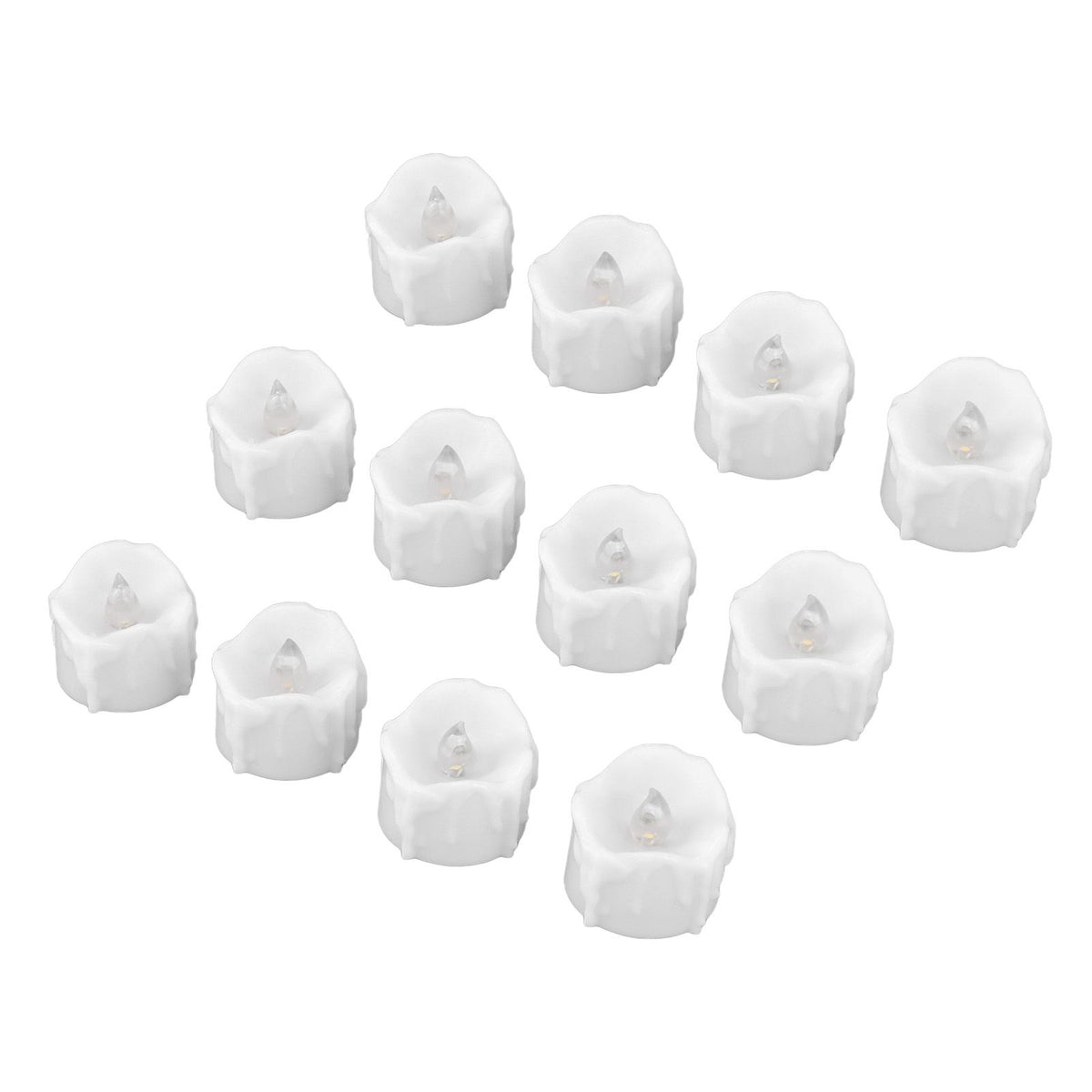 12 PCS LED Electric Tea Candles Warm White Lighting Realistic Flameless Electric Fake Candles for Halloween Wedding Decor