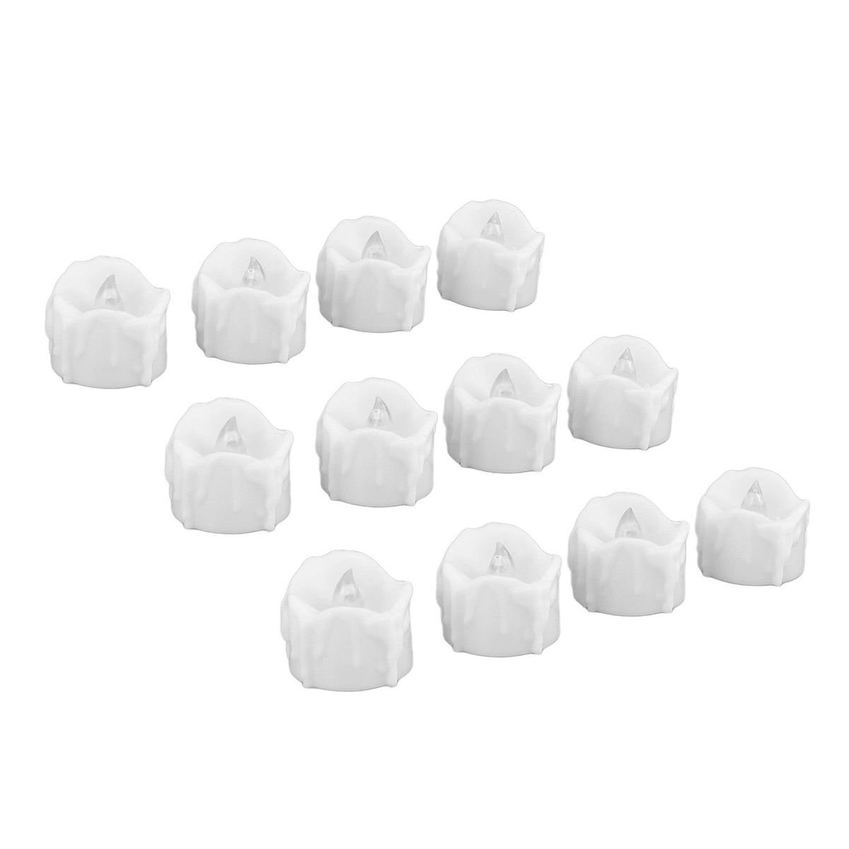 12 PCS LED Electric Tea Candles Warm White Lighting Realistic Flameless Electric Fake Candles for Halloween Wedding Decor