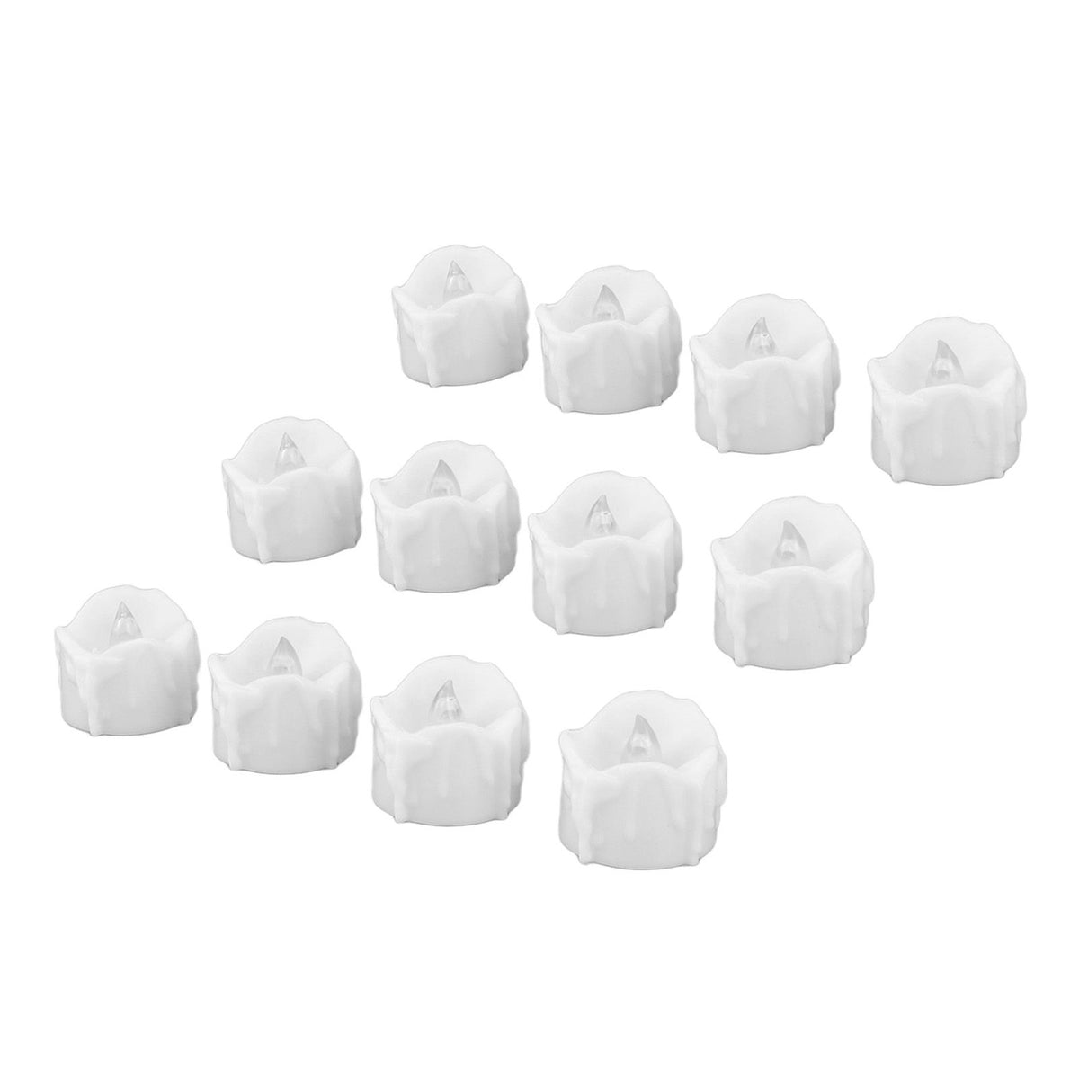 12 PCS LED Electric Tea Candles Warm White Lighting Realistic Flameless Electric Fake Candles for Halloween Wedding Decor
