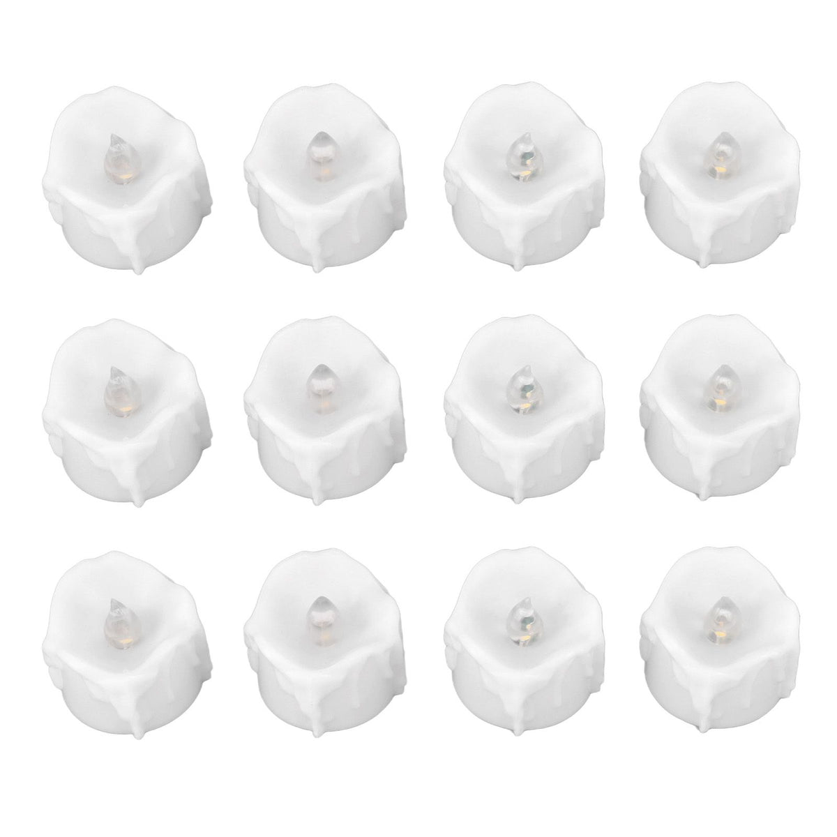 12 PCS LED Electric Tea Candles Warm White Lighting Realistic Flameless Electric Fake Candles for Halloween Wedding Decor