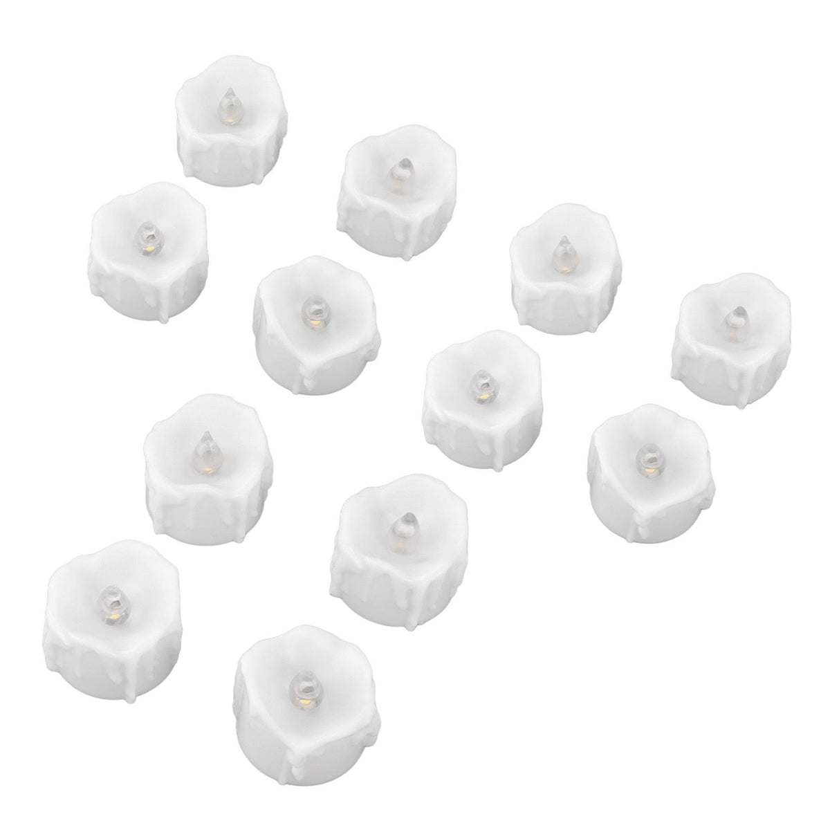 12 PCS LED Electric Tea Candles Warm White Lighting Realistic Flameless Electric Fake Candles for Halloween Wedding Decor