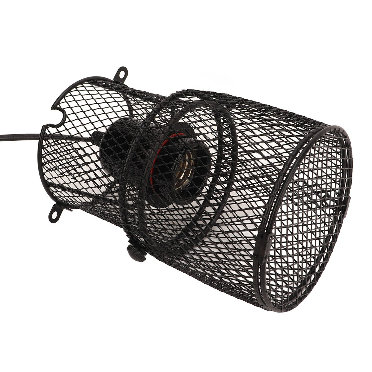 Reptile Heat Lamp Guard Avoid Scald Retractable Heating Lamp Mesh Cover Heat Protector with E27 Ceramic Lamp Holder UK Plug 220‑240V