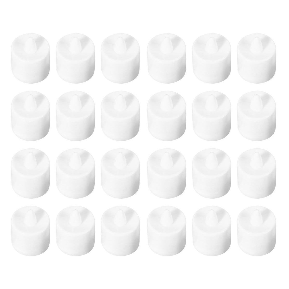 24PCS Electric Candle Flameless Candle LED Reusable Multiple Light Modes Candle Light with 2 Button Battery for Party Warm White