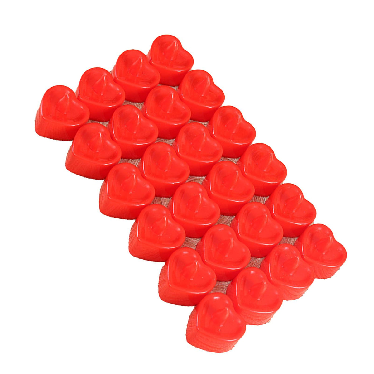 24PCS Love Heart Shape Candles Plastic LED Flameless Odorless Remote Control Tea Lights for Home Decor Red