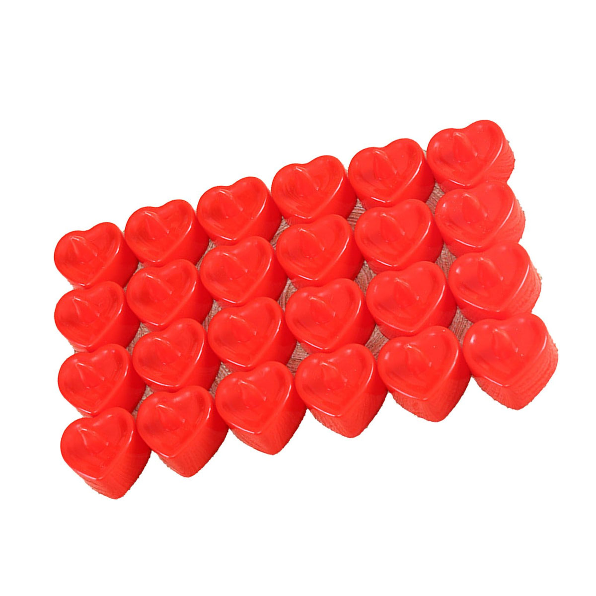 24PCS Love Heart Shape Candles Plastic LED Flameless Odorless Remote Control Tea Lights for Home Decor Red