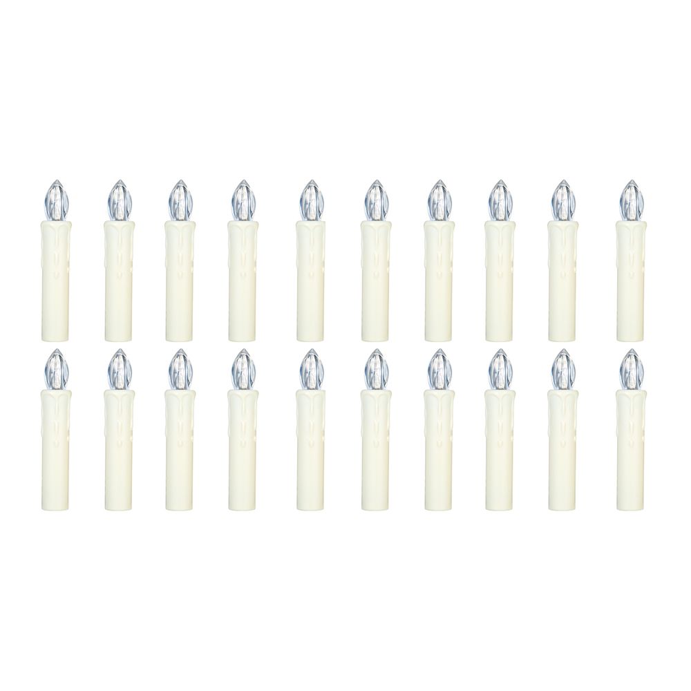 20 PCS Flameless Candles with Remote Control Realistic Warm White LED Candles Battery Powered Christmas Tree Flickering Taper Candle Lights with Clips for Wedding Party Decoration