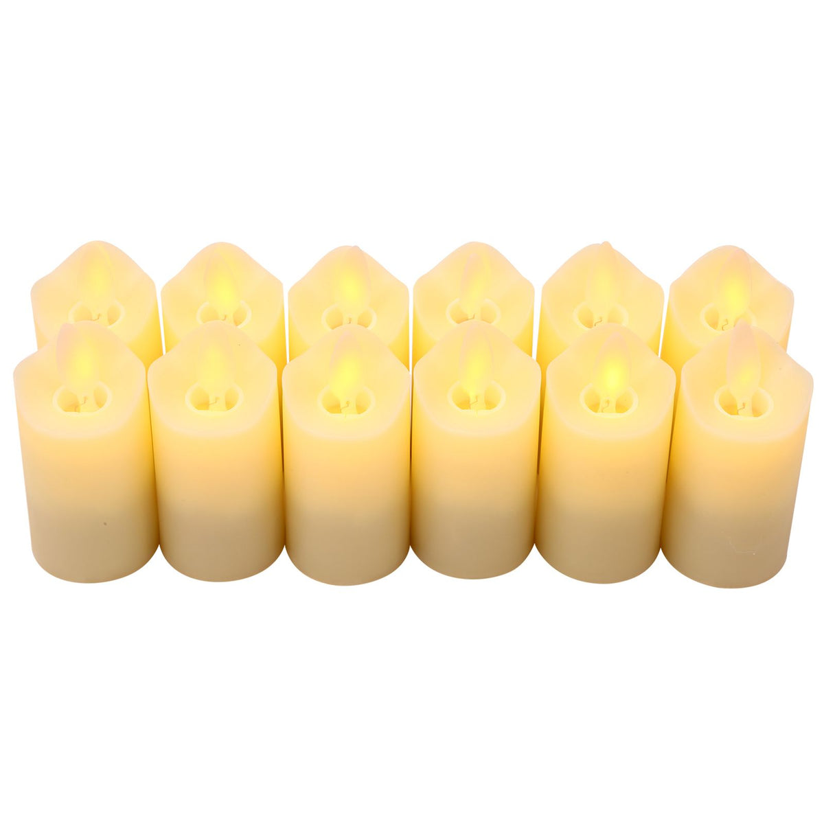 12PCS LED Candles Warm Yellow Lighting Artificial Electric Candle with Base for Votive Anniversary Wedding Centerpiece Table Decor