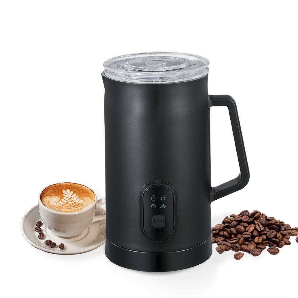 Electric Milk Frother 400W 580ml/19.61oz Warm and Cold Milk Foamer Silent Operation 4 In 1 Automatic Non Slip Stainless Steel Maker for Coffee Latte Cappuccino Hot Chocolate