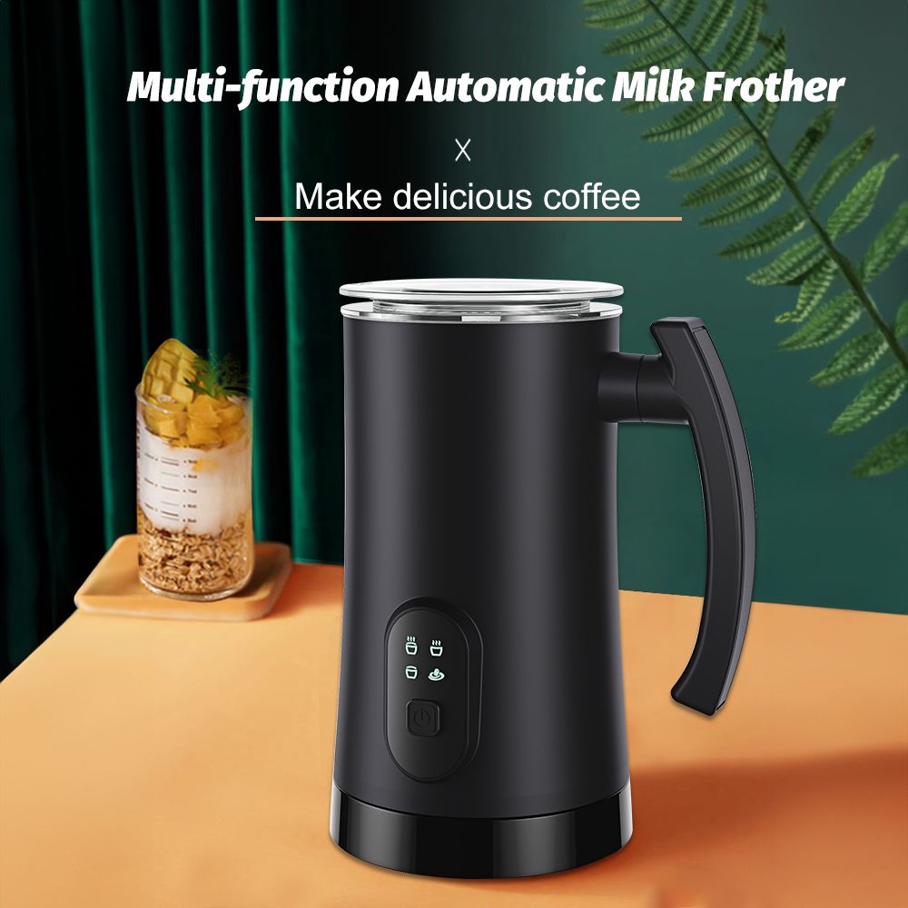 Detachable Milk Frother 11.84oz/350ml Electric Milk Frother and Steamer with Touch Control 400W 4 in 1 Hot/Cold Foam Maker for Latte Cappuccinos Hot Chocolate Milk