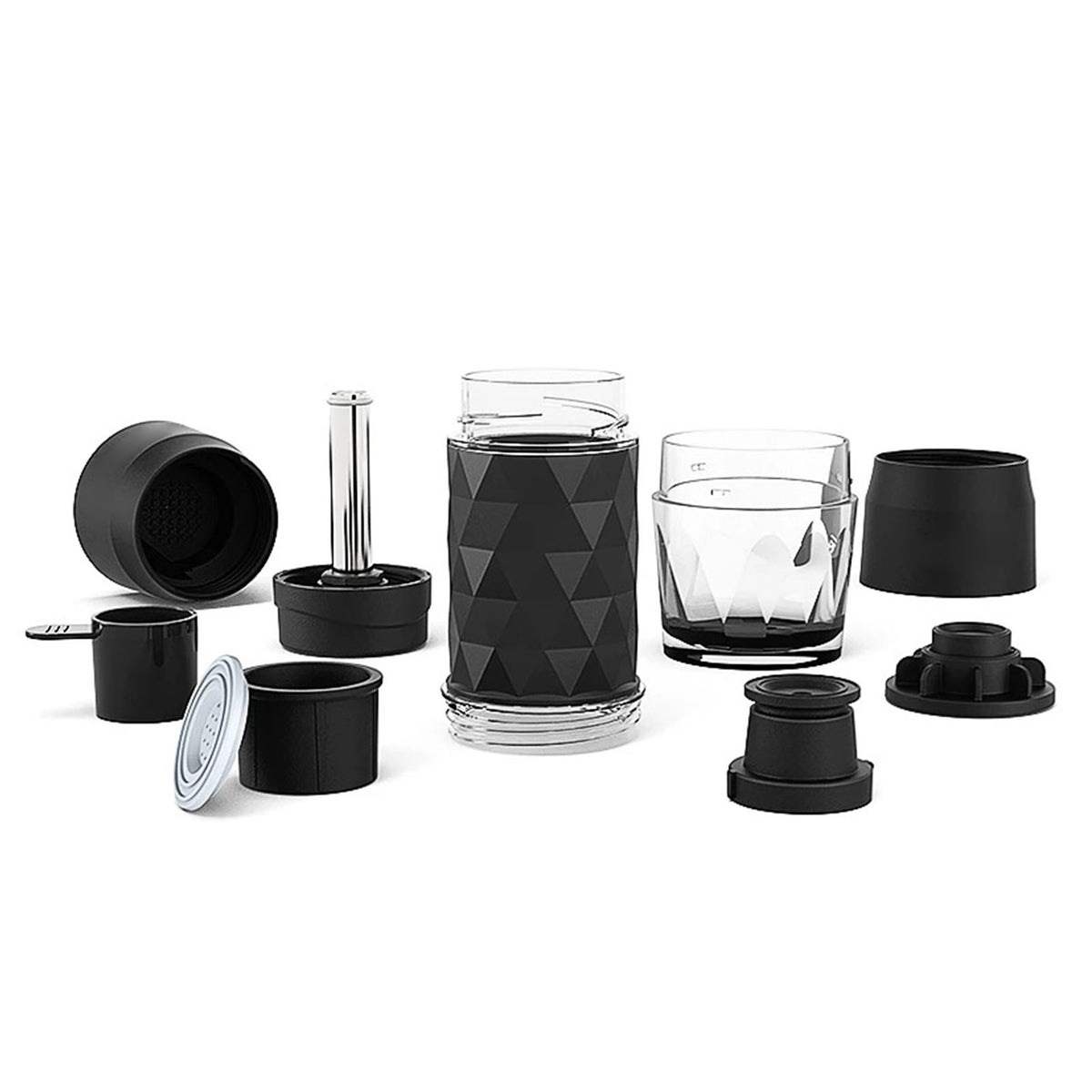 CAFELFFE 3-in-1 Portable Manual Espresso Coffee Machine 18Bar Cold and Hot Brew Mini Coffee Maker with Milk Foam Press Lever 120ml Cup Work with DG/NES Capsule and Ground Coffee