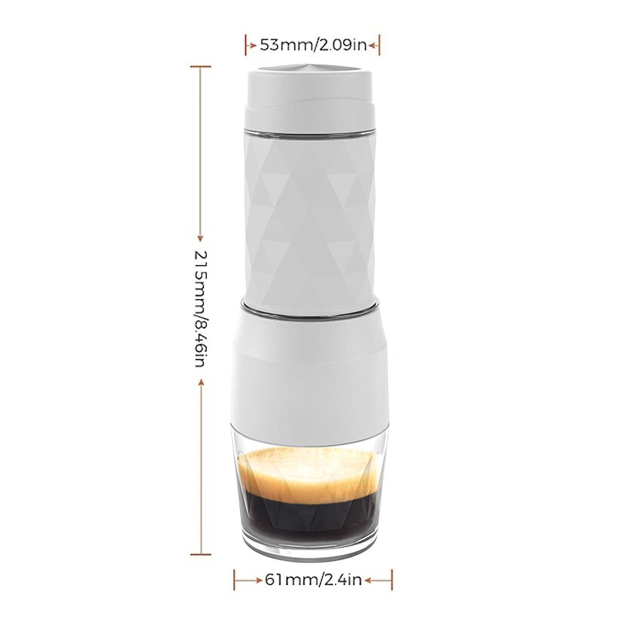 CAFELFFE 3-in-1 Portable Manual Espresso Coffee Machine 18Bar Cold and Hot Brew Mini Coffee Maker with Milk Foam Press Lever 120ml Cup Work with DG/NES Capsule and Ground Coffee