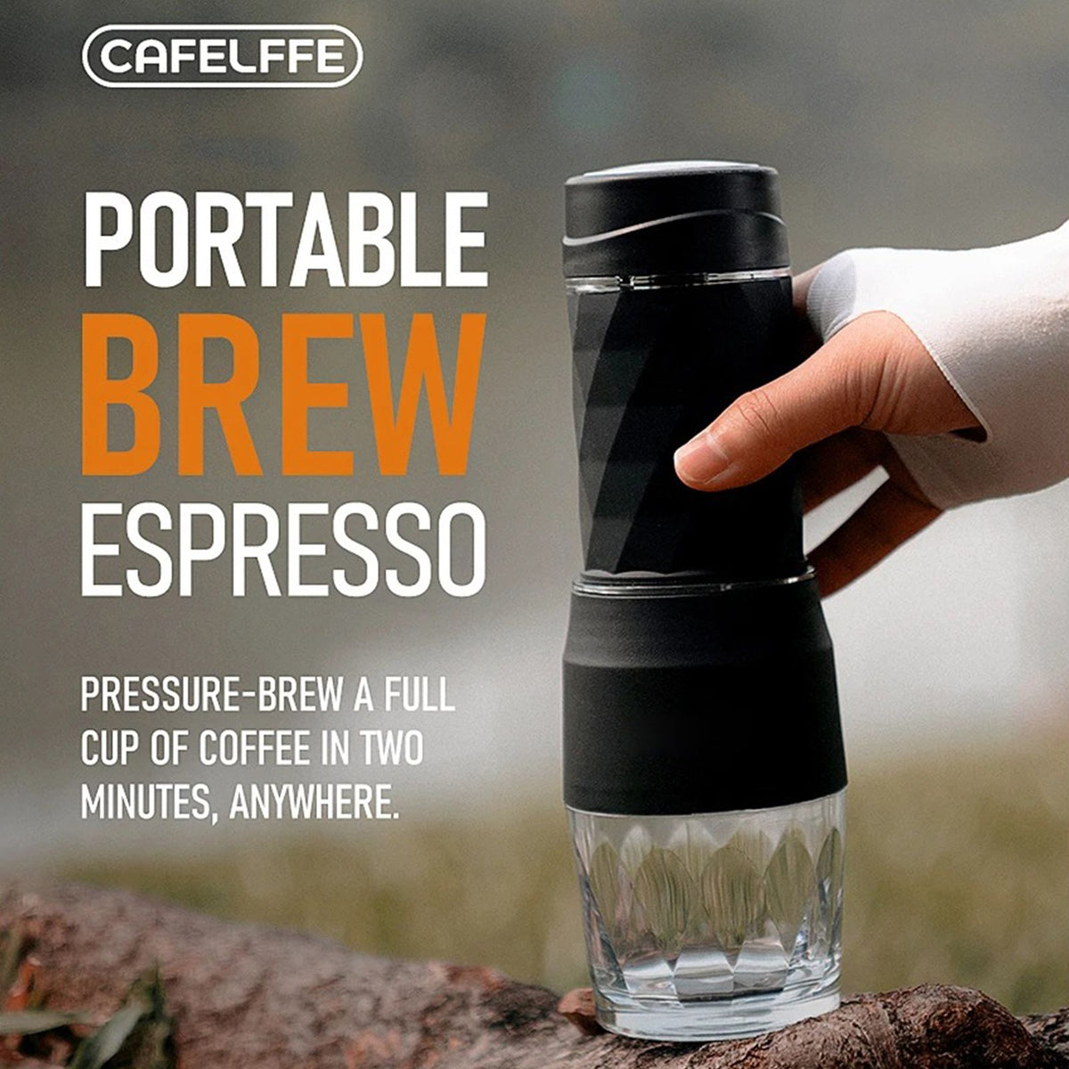CAFELFFE 3-in-1 Portable Manual Espresso Coffee Machine 18Bar Cold and Hot Brew Mini Coffee Maker with Milk Foam Press Lever 120ml Cup Work with DG/NES Capsule and Ground Coffee