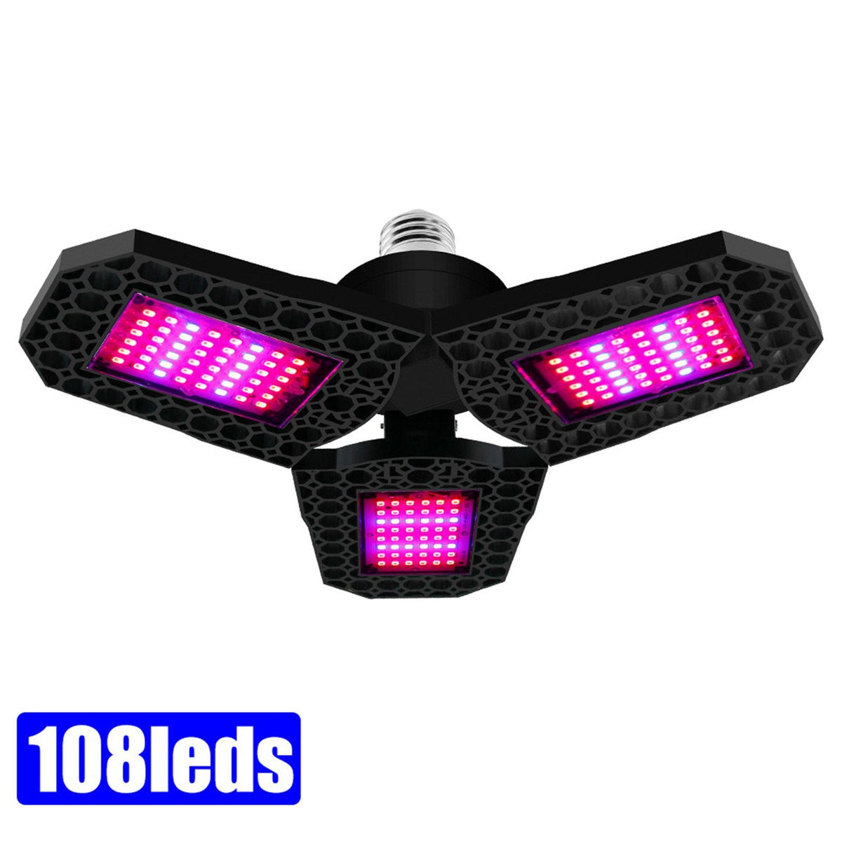 LED Plant Grow Light Foldable Red and Blue Spectrum Plant Light Triple Leaf Trellis Nursery Grow Lights