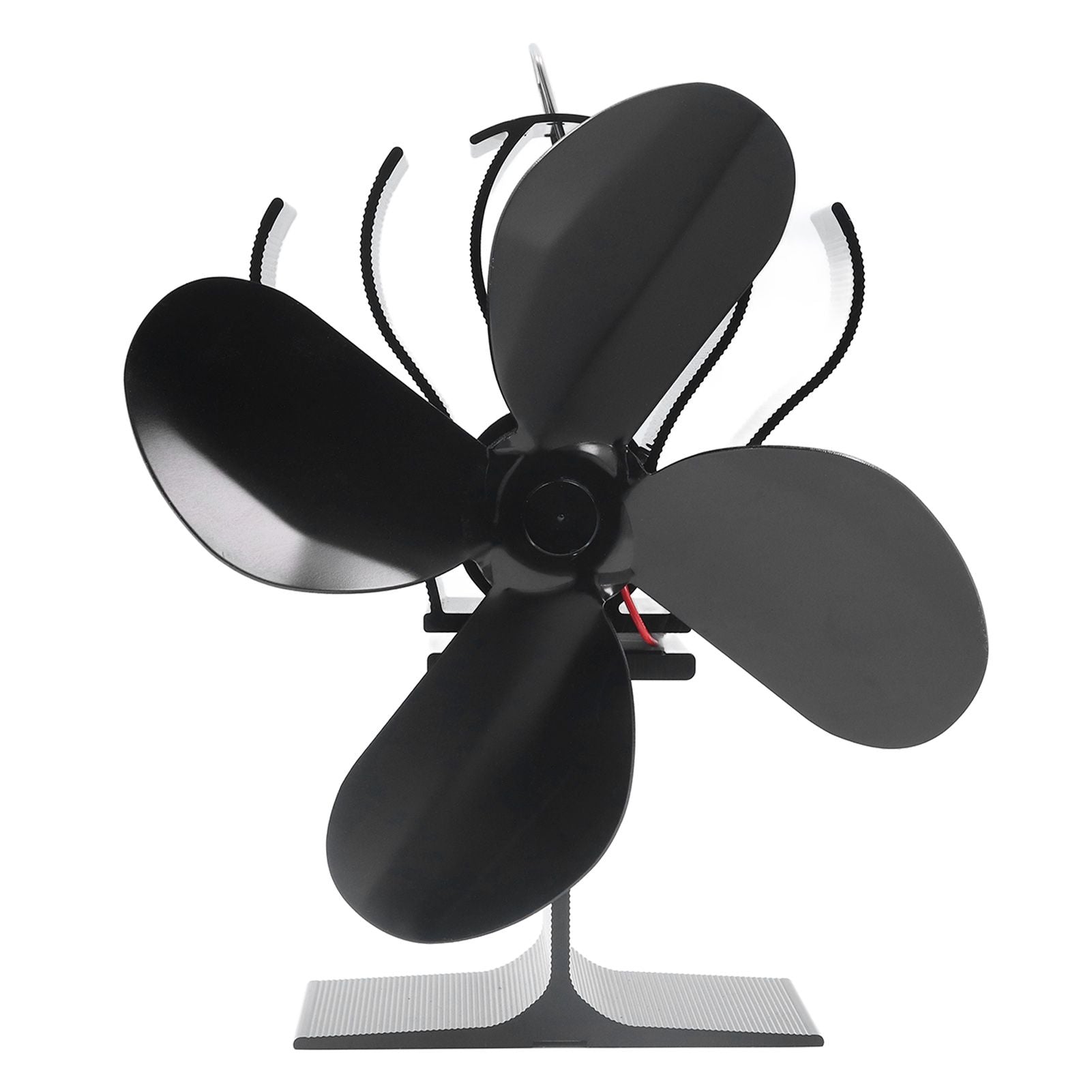 4 Blade Fireplace Fan Aluminium Alloy Heat Powered High Temperature Resistant Stove Fan for Home