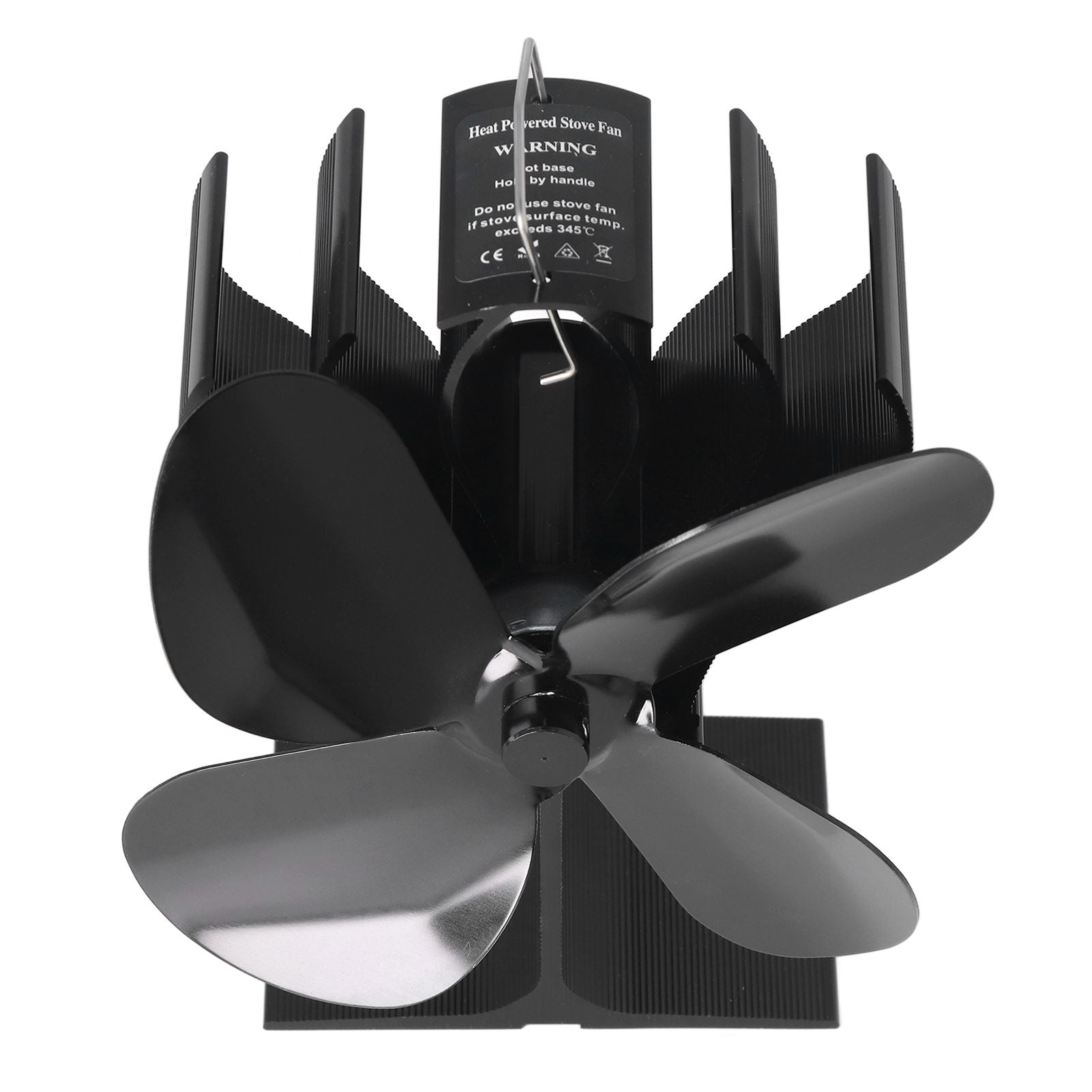 4 Blade Fireplace Fan Aluminium Alloy Heat Powered High Temperature Resistant Stove Fan for Home