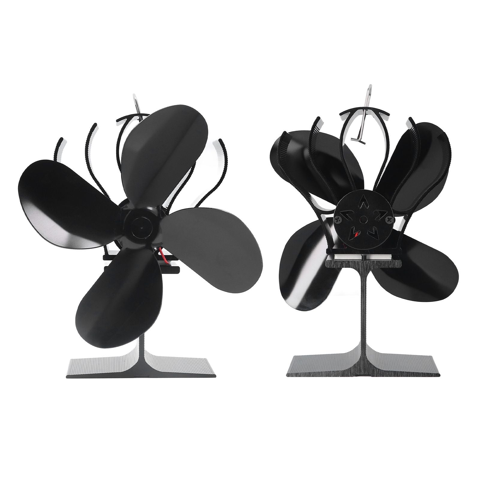 4 Blade Fireplace Fan Aluminium Alloy Heat Powered High Temperature Resistant Stove Fan for Home