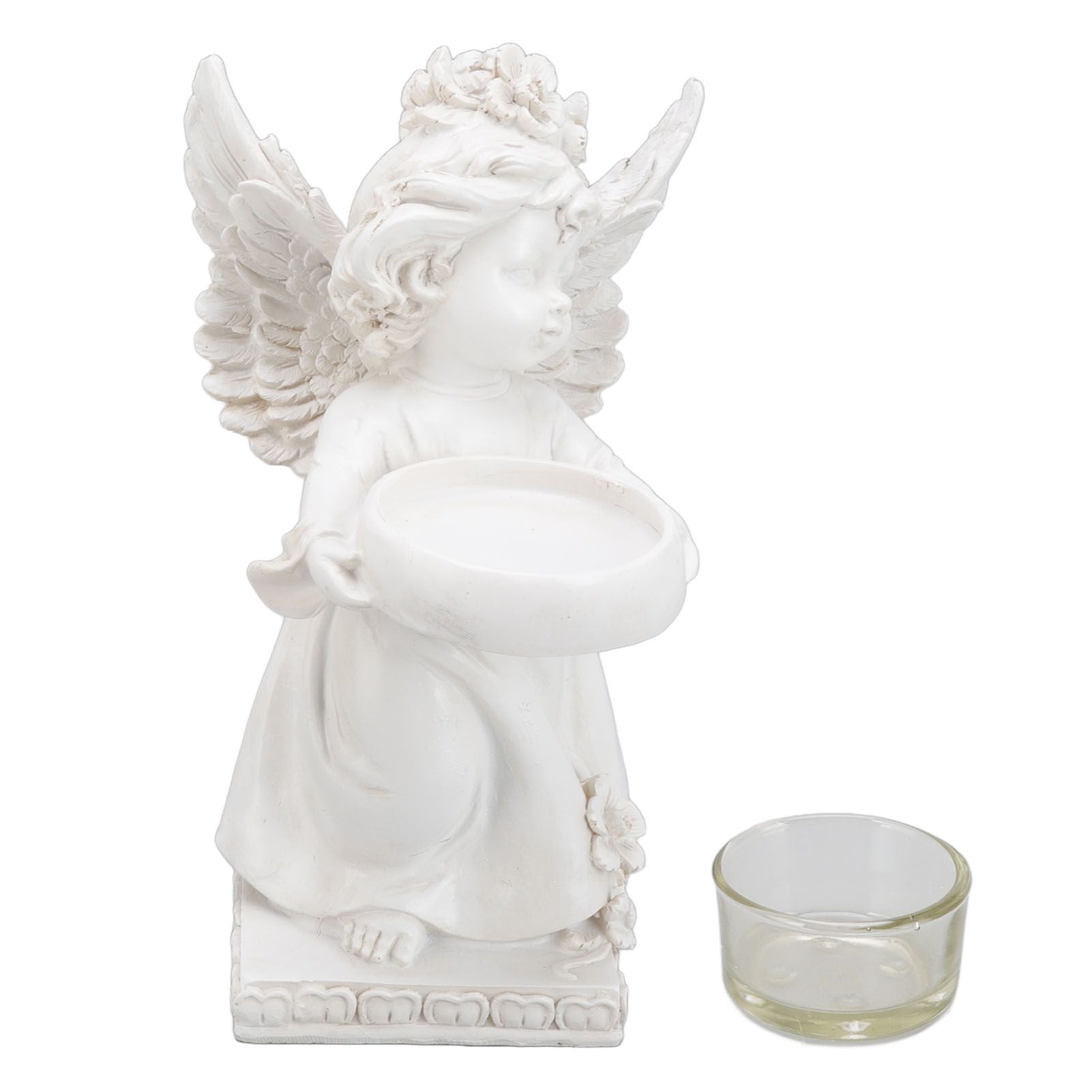 Angel Candle Holder Decorative Lightweight Robust Desktop Ambient Resin Candle Organizer for Dinner Balcony Right Type