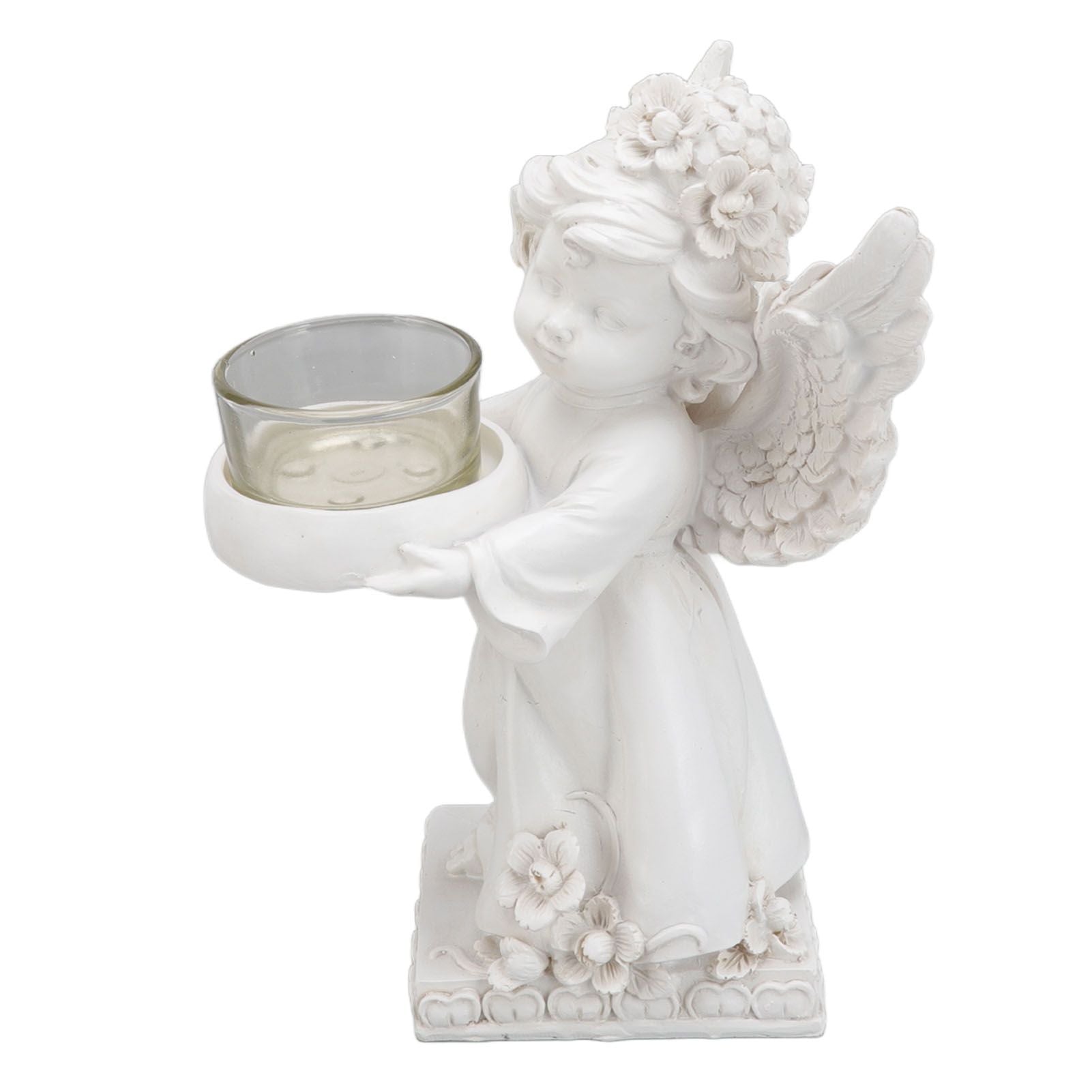 Angel Candle Holder Decorative Lightweight Robust Desktop Ambient Resin Candle Organizer for Dinner Balcony Right Type