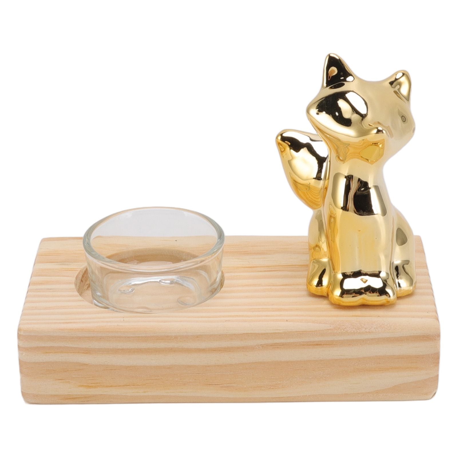 Tealight Candle Holder Walnut Glass Ceramic Decorative Golden Romantic Wooden Candle Holder Ornaments