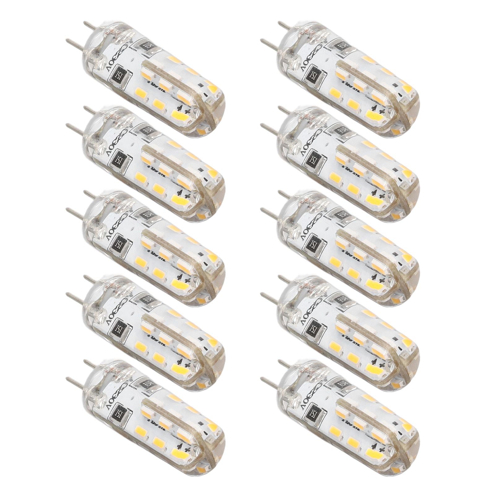 10 Pcs G4 LED Bulbs Bi Pin Base Silicone Warm White 3000K 1.5W AC220V 110LM Landscape Bulbs Replacement