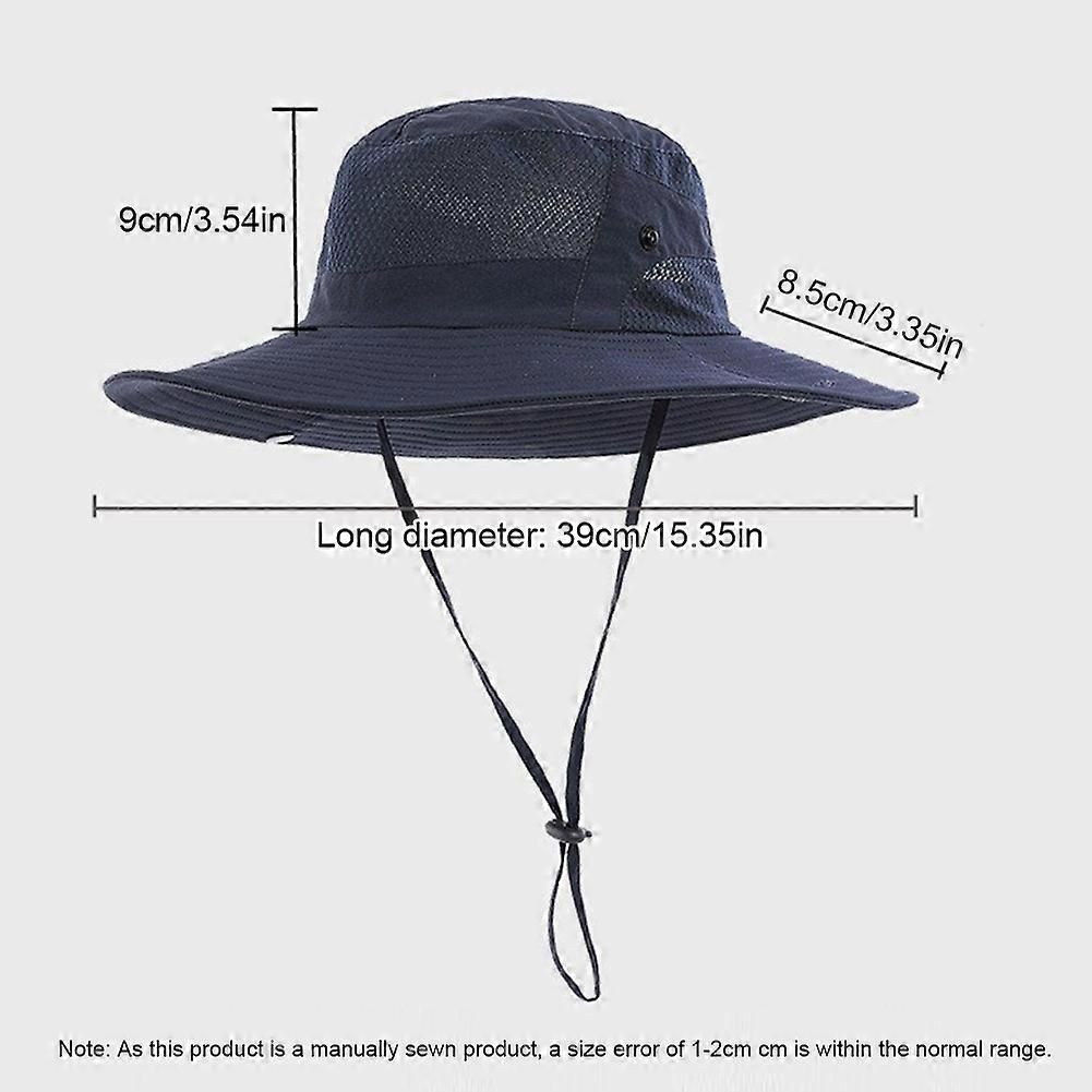 Foldable Anti-UV Bucket Sun Hat, Adjustable Wide Brim Summer Cycling Cap - Dark Gray