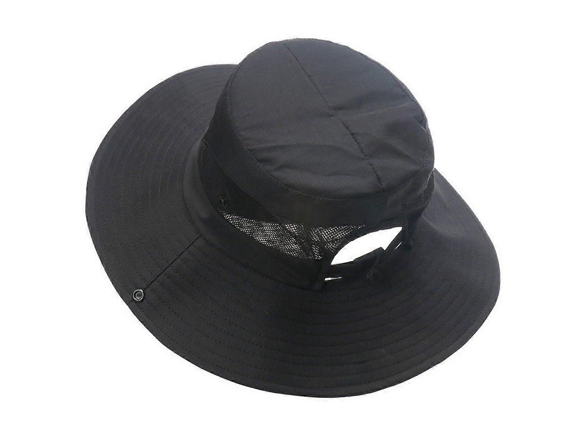 Wide Brim Bucket Hat, Breathable Hiking Fisherman Sun Hat, Light Gray