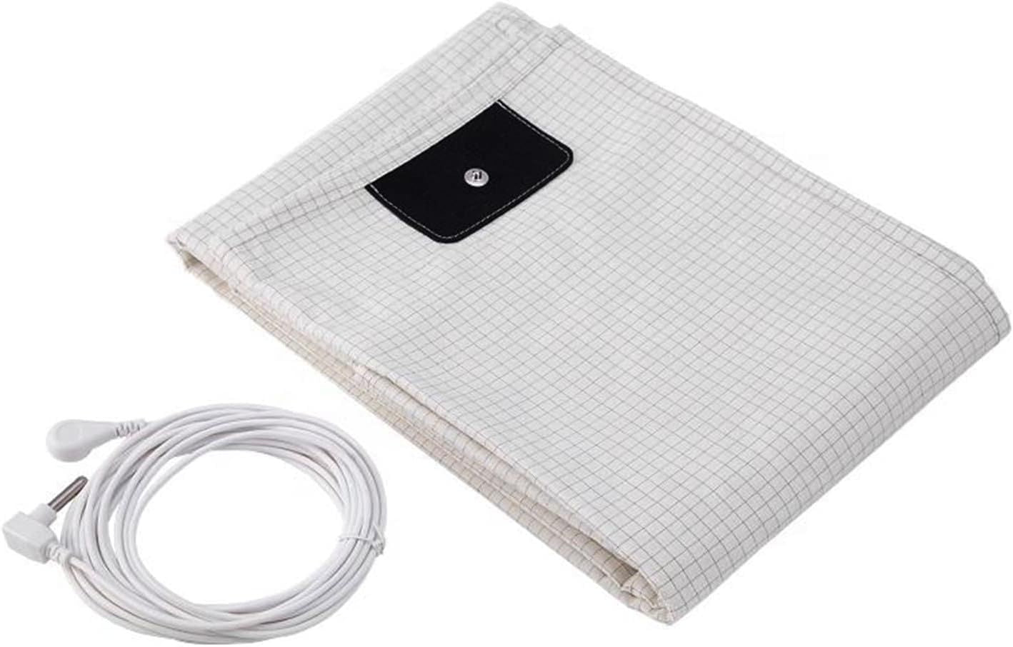 Bed Earthing Fitted Sheet AU Plug Grounding Connection Cord Conductive Mat Fiteed(White, Double 137x190cm+33cm)