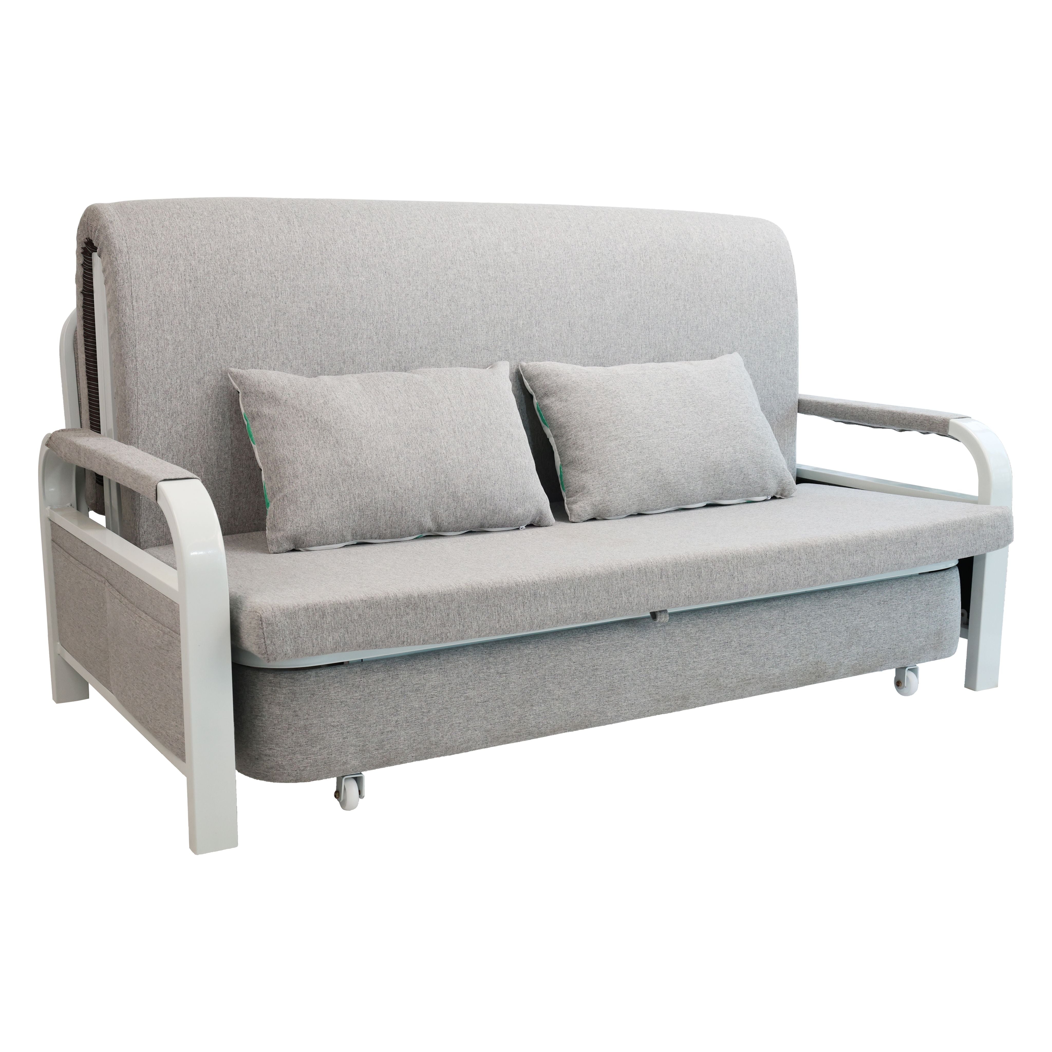 2 In 1 Sofa Bed Beneath Foldable Carbon Hidden Storage Sofa - 128cm