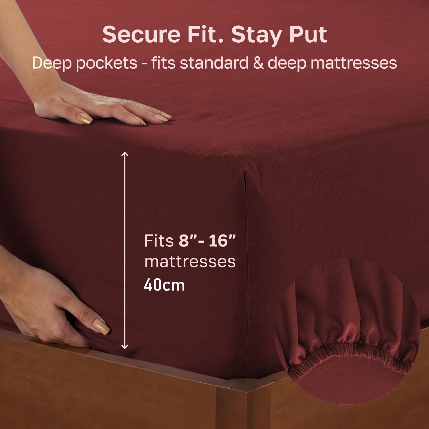 Hotel Quality Fitted sheets - 2 Piece Fitted sheets  -Breathable Bedding - Wrinkle, Fade, Stain Resistant- 26inch/40cm Deep Pocket Fitted Bed Sheet-Wrinkle and Fade Resistant,(Red,King)