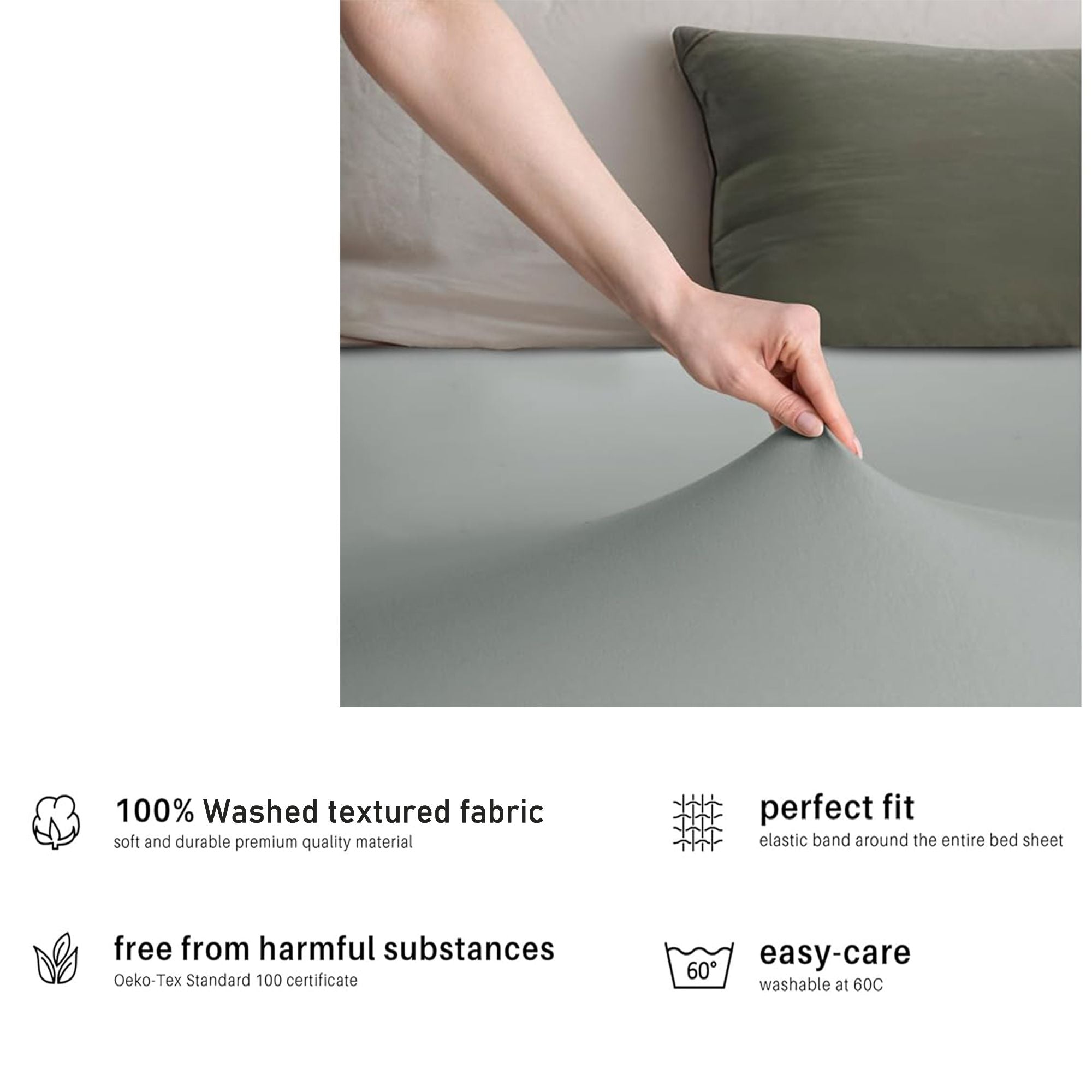 Hotel Quality Fitted sheets - 2 Piece Fitted sheets  -Breathable Bedding - Wrinkle, Fade, Stain Resistant- 26inch/40cm Deep Pocket Fitted Bed Sheet-Wrinkle and Fade Resistant,(Silver-gray,King)