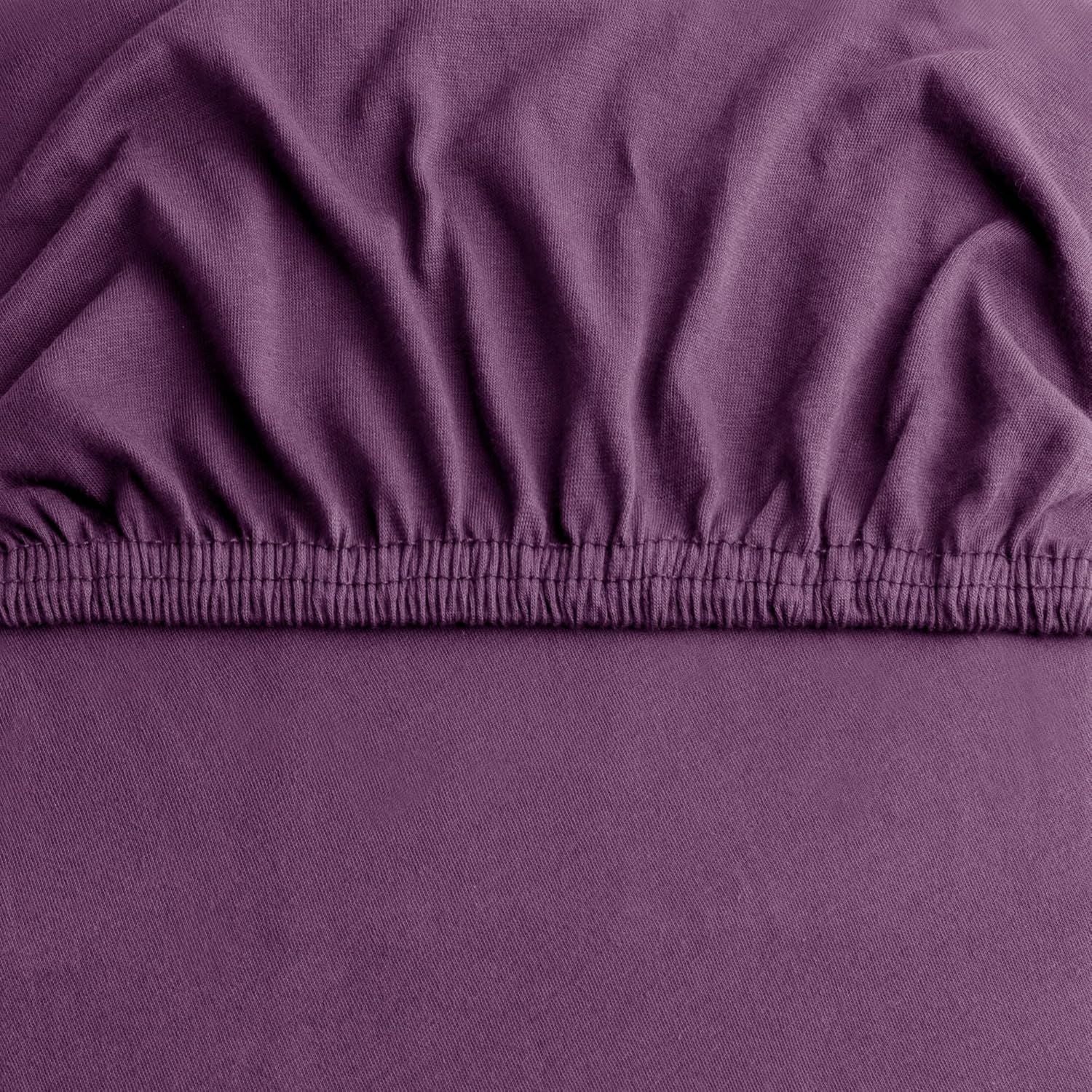 Hotel Quality Fitted sheets - 2 Piece Fitted sheets  -Breathable Bedding - Wrinkle, Fade, Stain Resistant- 26inch/40cm Deep Pocket Fitted Bed Sheet-Wrinkle and Fade Resistant,(Purple,King)