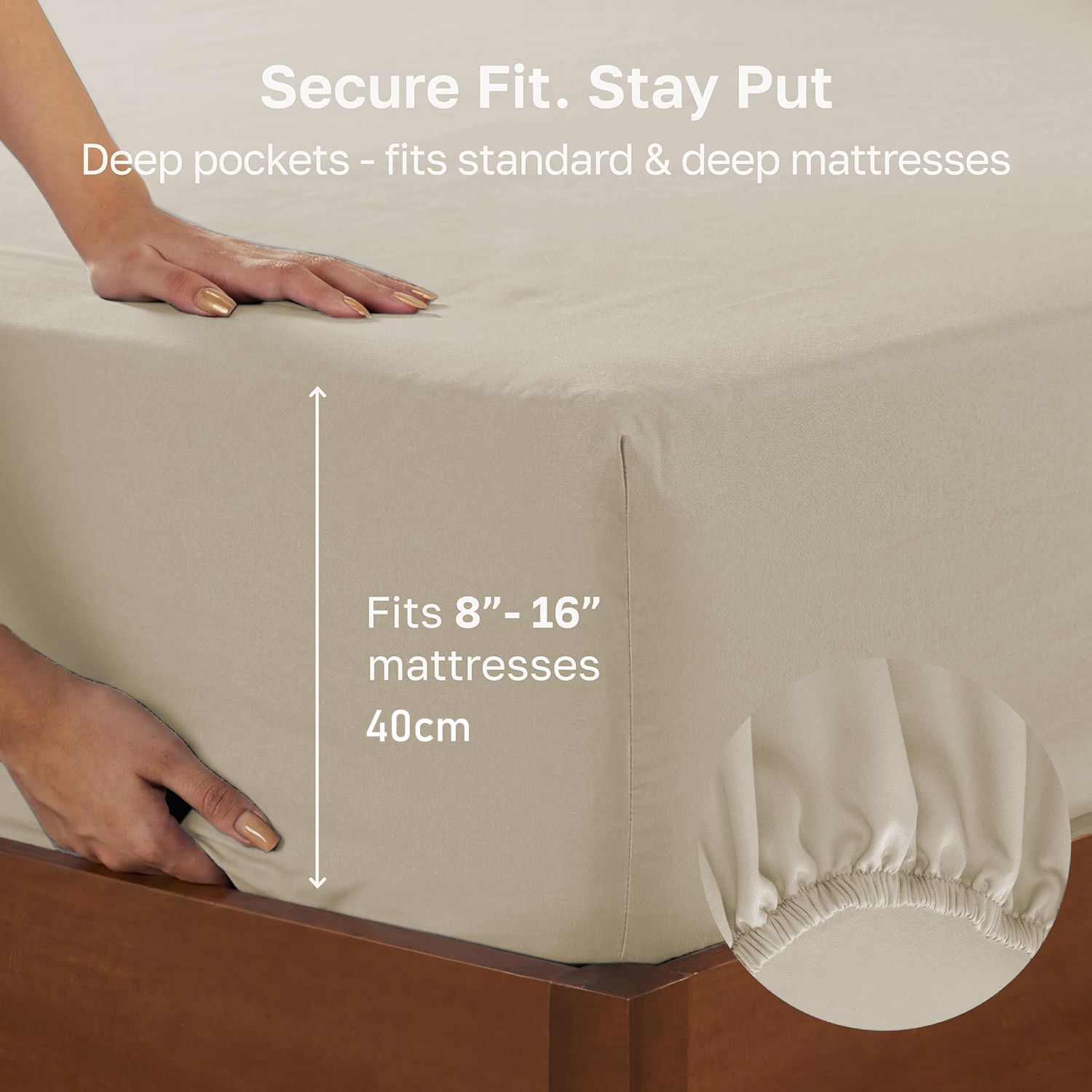 Hotel Quality Fitted sheets - 2 Piece Fitted sheets  -Breathable Bedding - Wrinkle, Fade, Stain Resistant- 26inch/40cm Deep Pocket Fitted Bed Sheet-Wrinkle and Fade Resistant,(Cream White,King Single)