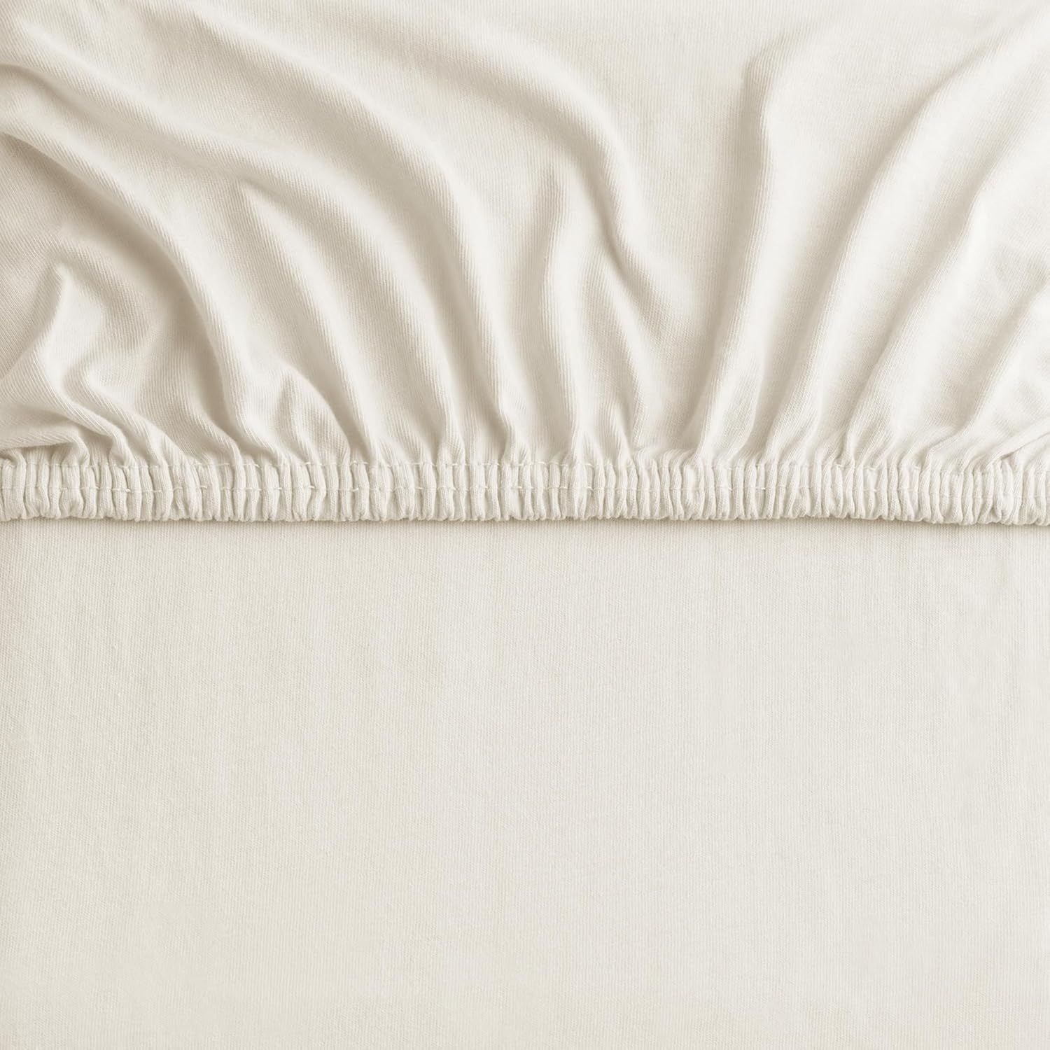 Hotel Quality Fitted sheets - 2 Piece Fitted sheets  -Breathable Bedding - Wrinkle, Fade, Stain Resistant- 26inch/40cm Deep Pocket Fitted Bed Sheet-Wrinkle and Fade Resistant,(Cream White,King Single)