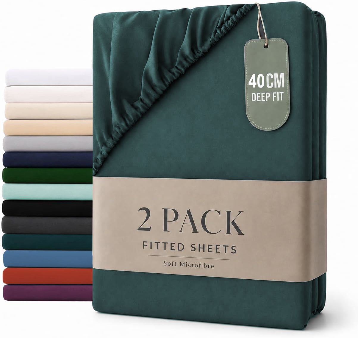 Hotel Quality Fitted sheets - 2 Piece Fitted sheets  -Breathable Bedding - Wrinkle, Fade, Stain Resistant- 26inch/40cm Deep Pocket Fitted Bed Sheet-Wrinkle and Fade Resistant,(Biscay blue,King Single)