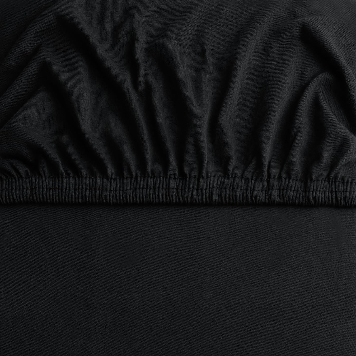 Hotel Quality Fitted sheets - 2 Piece Fitted sheets -Breathable Bedding - Wrinkle, Fade, Stain Resistant- 26inch/40cm Deep Pocket Fitted Bed Sheets-Wrinkle and Fade Resistant,(Black,Single)