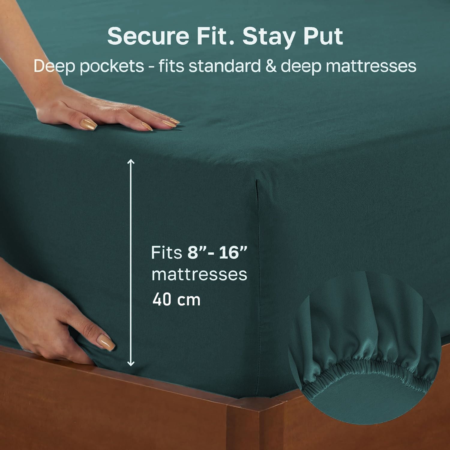 Hotel Quality Fitted sheets - 2 Piece Fitted sheets  -Breathable Bedding - Wrinkle, Fade, Stain Resistant- 26inch/40cm Deep Pocket Fitted Bed Sheet-Wrinkle and Fade Resistant,(Biscay blue,Super King)