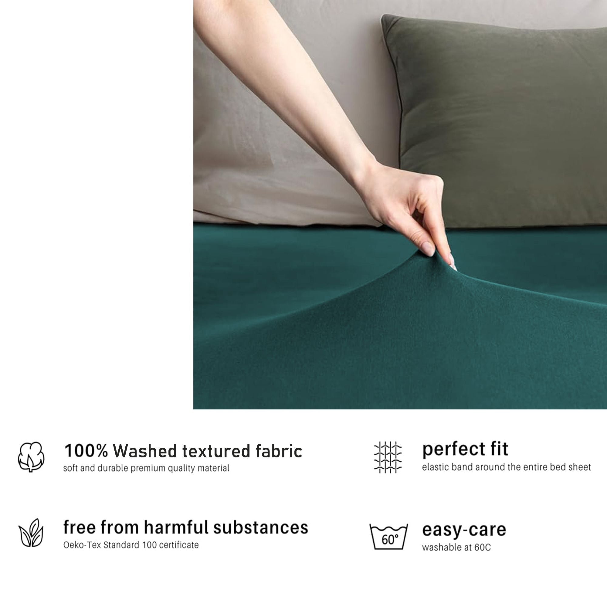 Hotel Quality Fitted sheets - 2 Piece Fitted sheets  -Breathable Bedding - Wrinkle, Fade, Stain Resistant- 26inch/40cm Deep Pocket Fitted Bed Sheet-Wrinkle and Fade Resistant,(Biscay blue,Super King)