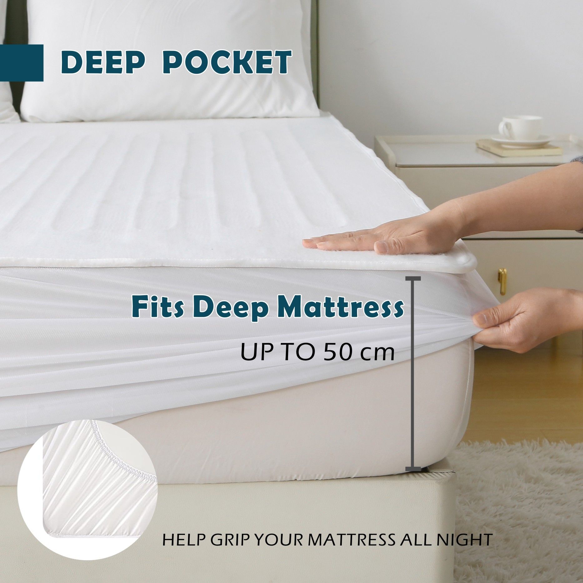 Electric Heated Mattress Pad Blanket with Dual Control & 9-Hour Auto Off & 9 Heat Settings, Preheat Functions, Overheat Protection, Machine Washable Fully Fitted Electric Sheet(Super King)