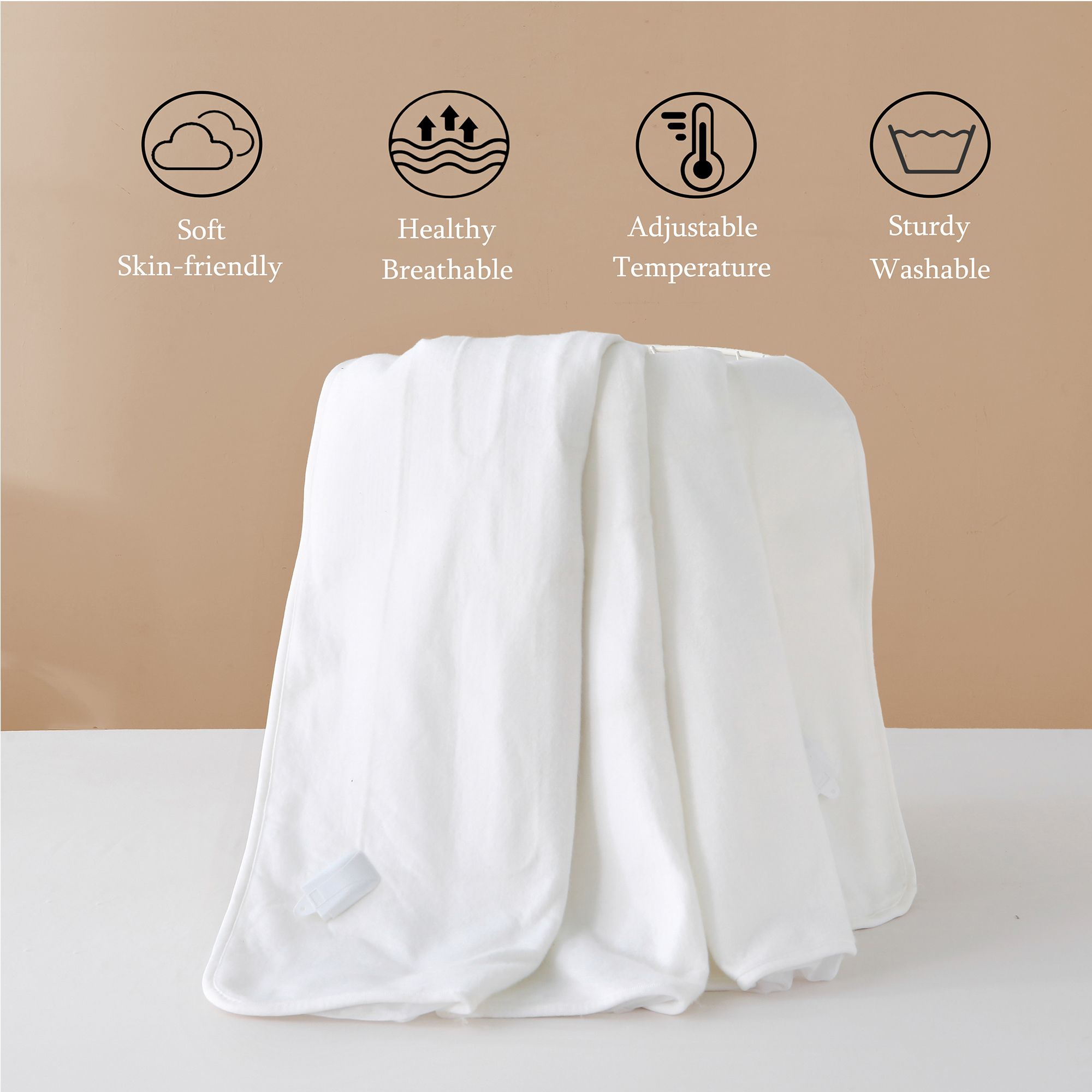Electric Heated Mattress Pad Blanket with Dual Control & 9-Hour Auto Off & 9 Heat Settings, Preheat Functions, Overheat Protection, Machine Washable Fully Fitted Electric Sheet(Super King)