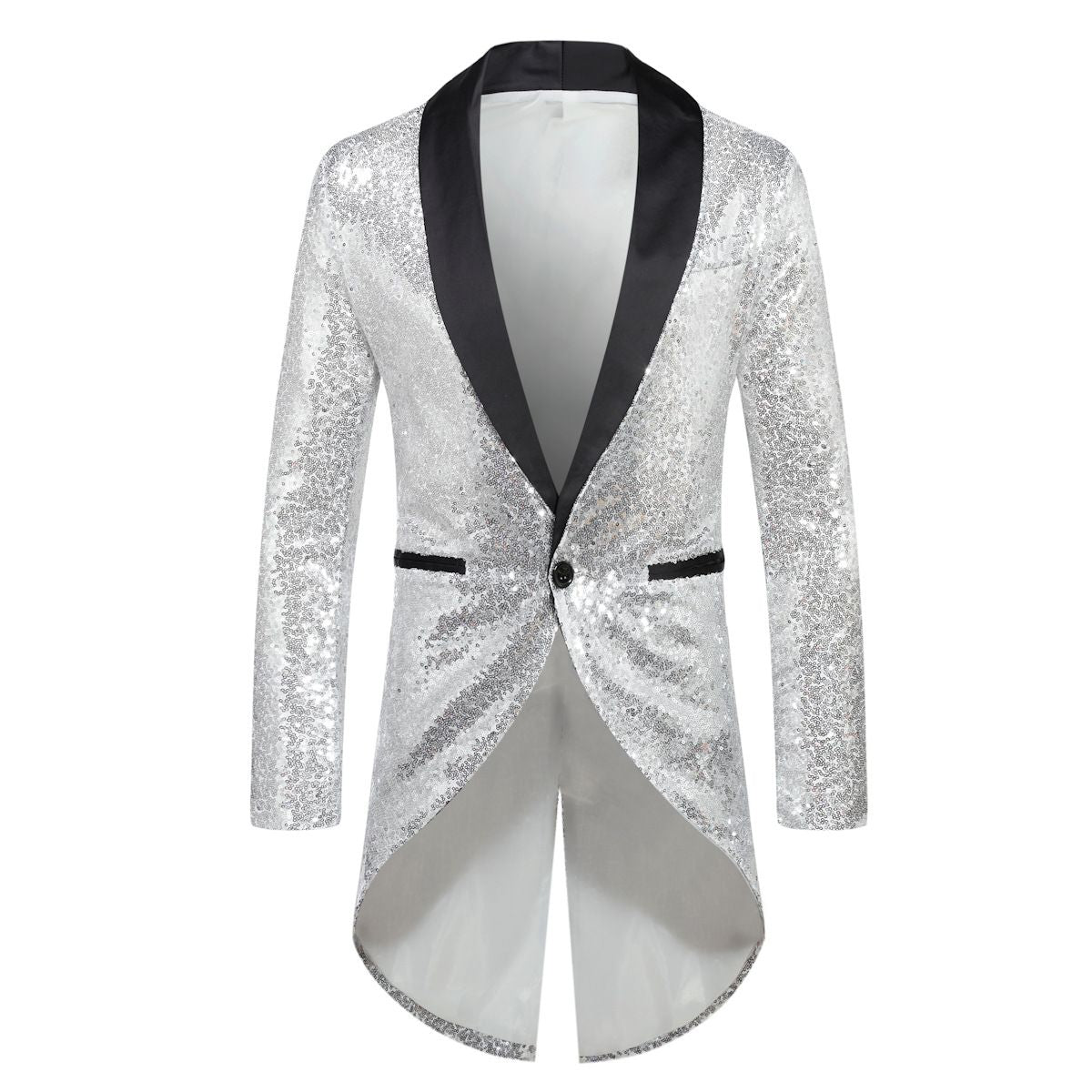 Men Sequin Suit One Button Casual Polyester Red 2XL