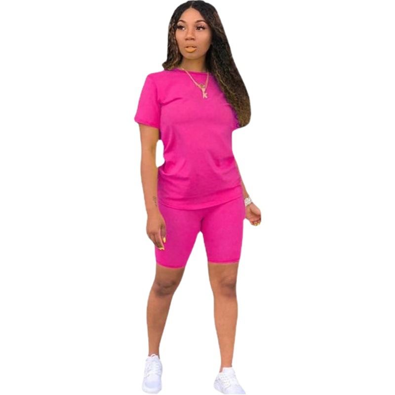 Ishilian Women Solid Color Polyester Spandex Casual Suit Burgundy