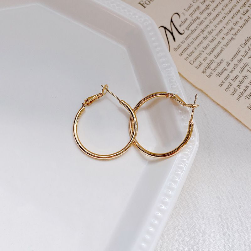 Mori Wai Metal Earrings Geometry Circle 925 Silver E2455 gold 3cm