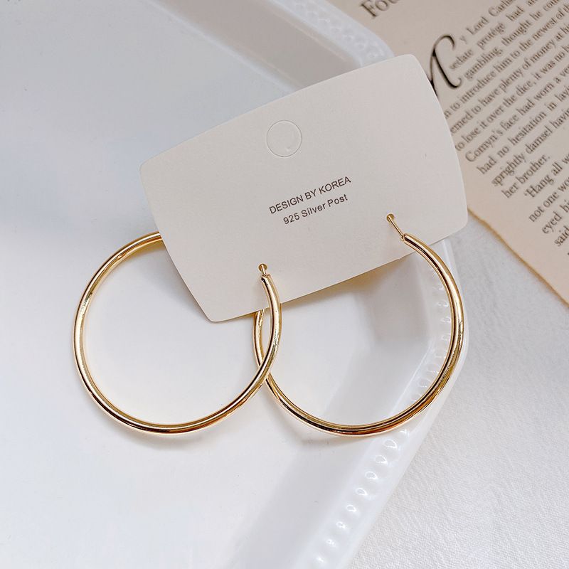 Mori Wai Metal Earrings Geometry Circle 925 Silver E2455 gold 4cm