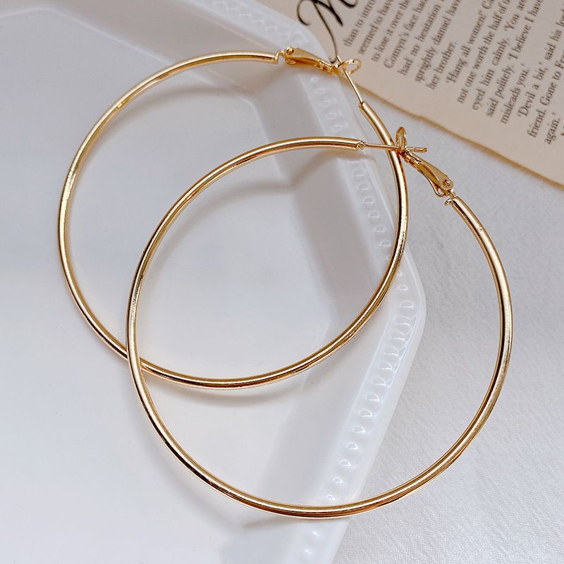 Mori Wai Metal Earrings Geometry Circle 925 Silver E2455 gold 7cm