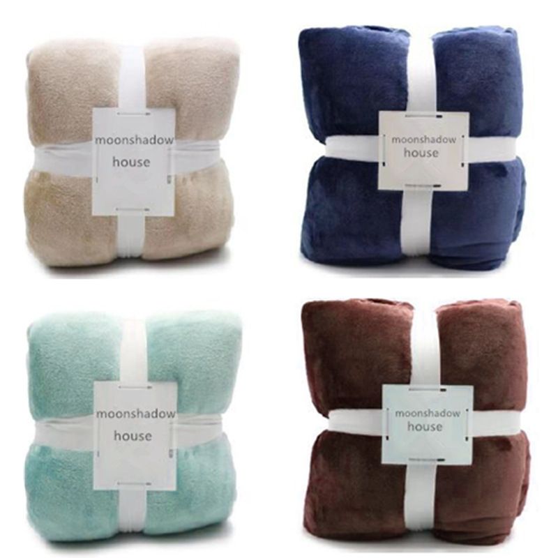 North East Flannel Blanket Polyester Solid Color shallow powder 150cmX200cm