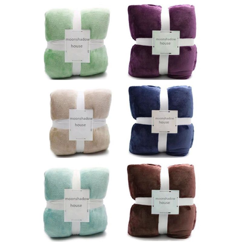 North East Flannel Blanket Polyester Solid Color shallow powder 200cmX230cm