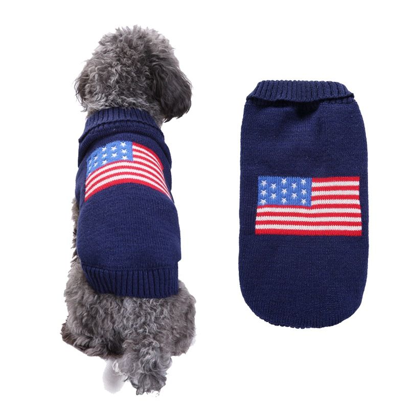 Dog Sweater Acrylic Knit Christmas Chao Brand Flag XXL