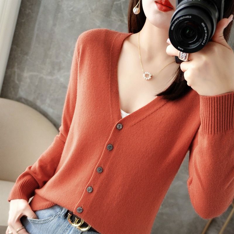 Women V Neck Knitted Cardigan Long Sleeve Sweater Caramel XXL Size: XXL; Height (cm): 175-180; Weight (kg): 65-70; Bust (cm): 98-102; Waist (cm): 82-86; Shoulder width (cm): 41; Length (cm): 66