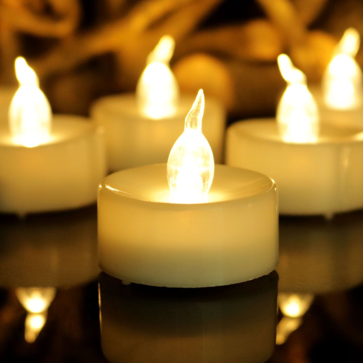 LED Electronic Candle 12 Pack Remote Control Flashing Warm white light-pointed