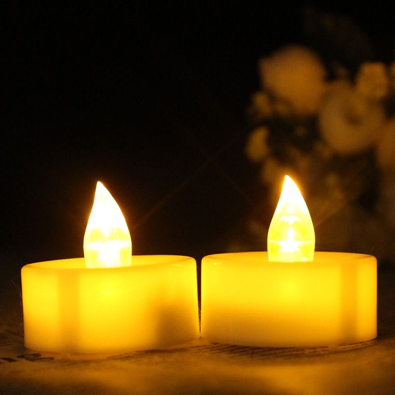 LED Electronic Candle 12 Pack Remote Control Timing Yellow light-frosted head